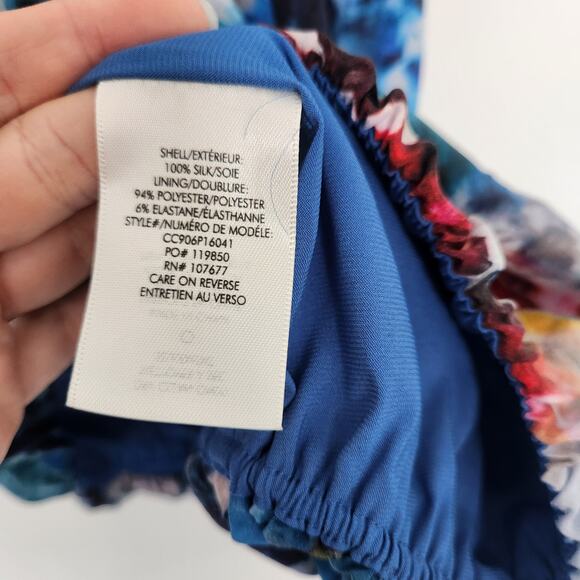 Alice + Olivia Silk Halter Top XS Tie Dye‎ Designer Party Resortwear Cocktail - Picture 4 of 8